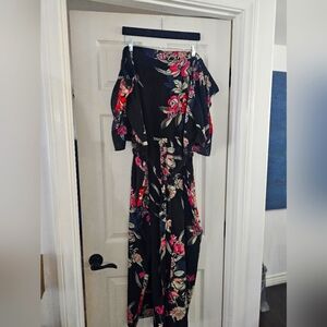 Black Floral Jumpsuit, Formal, Plus Size 24